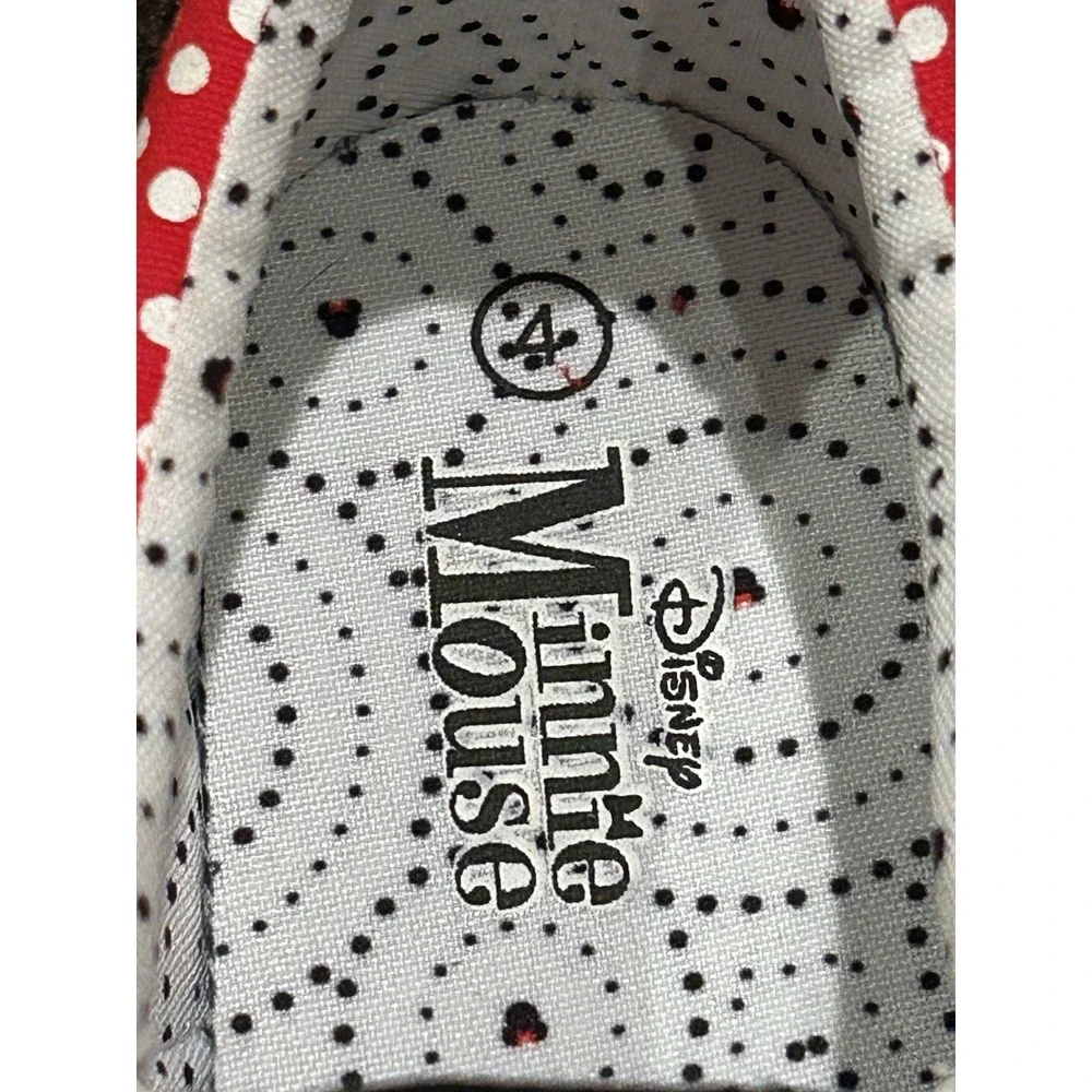 Minnie‎ Mouse Disney Slip-On Shoes | Size 4 | Polka Dot Red White
